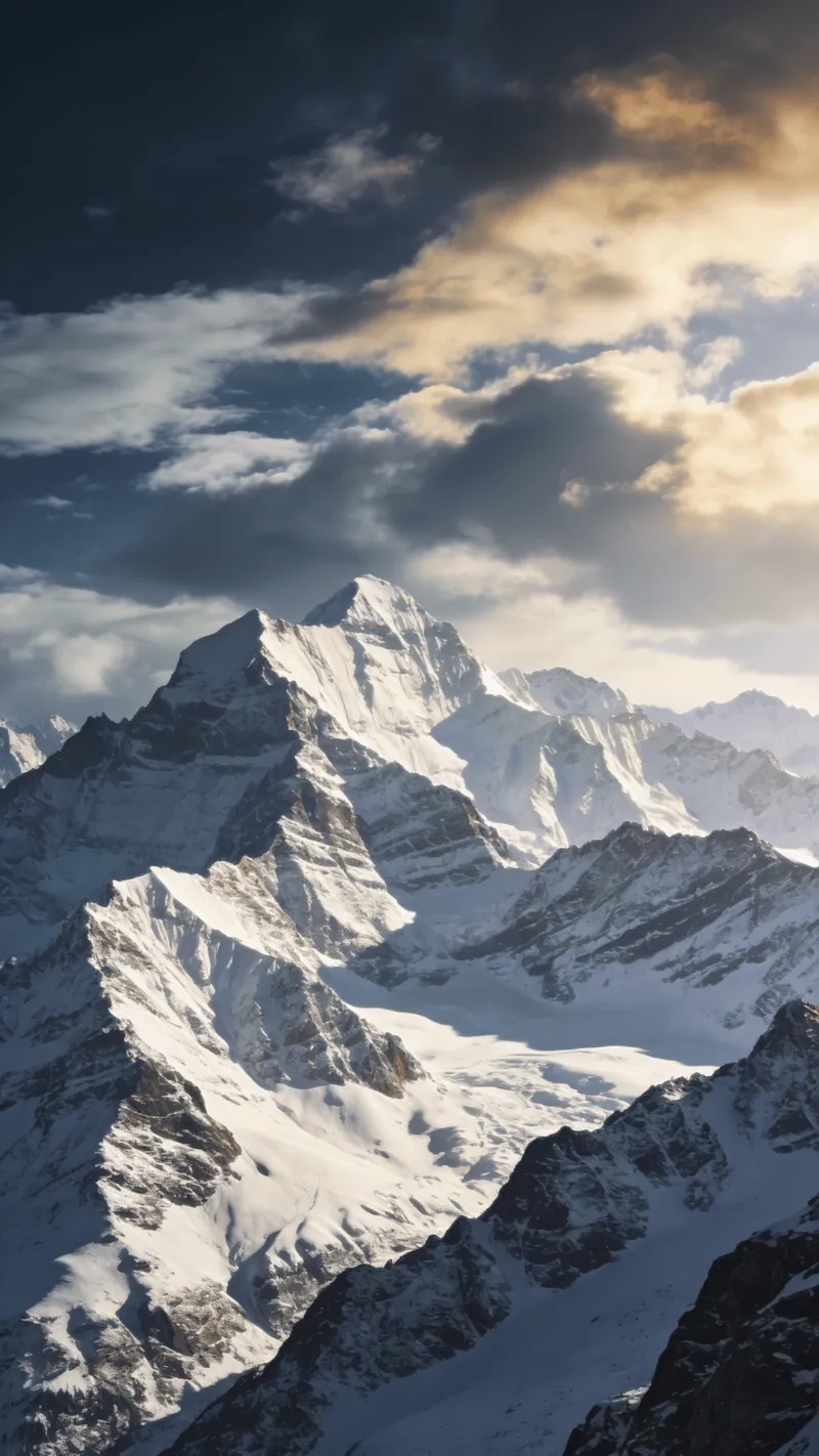 Layered Alpine Ridges in Clear Air
