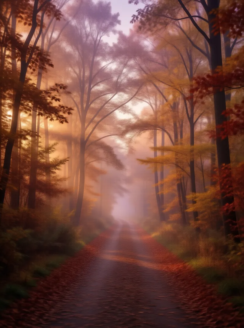 Misty Autumn Path