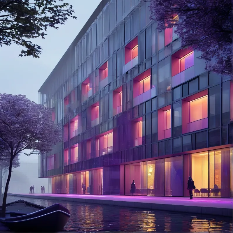Modern Building at Night