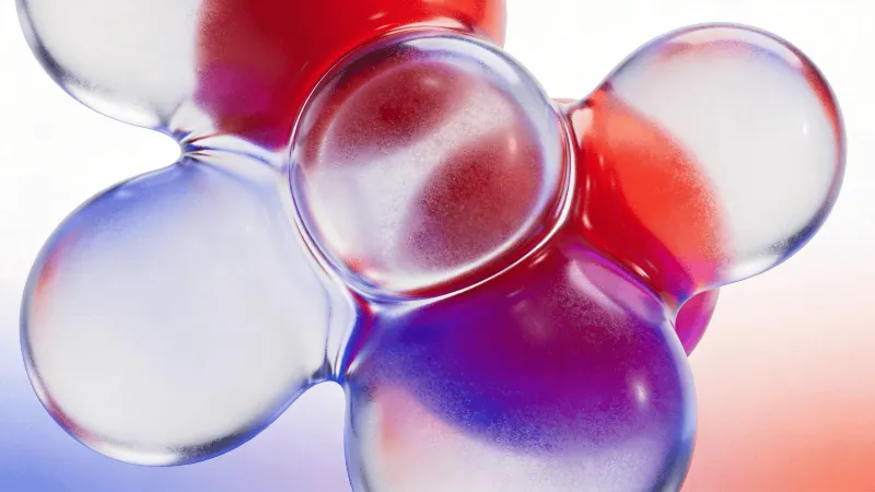 Fluid blob Study — Frosted glass, bold