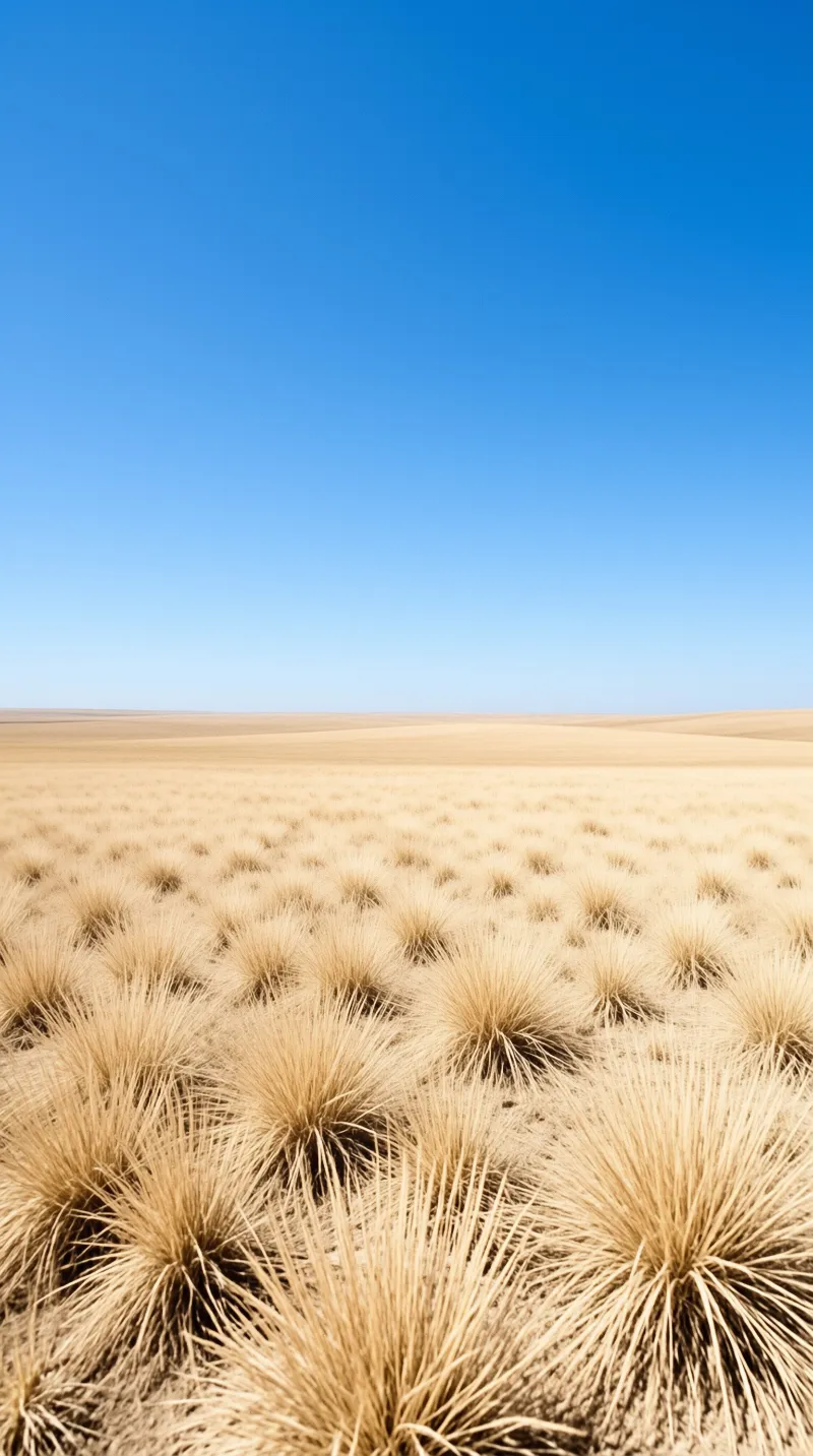Golden Grassland Under Blue Sky