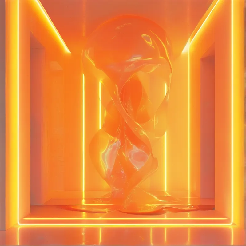 Abstract Glowing Orange Figure