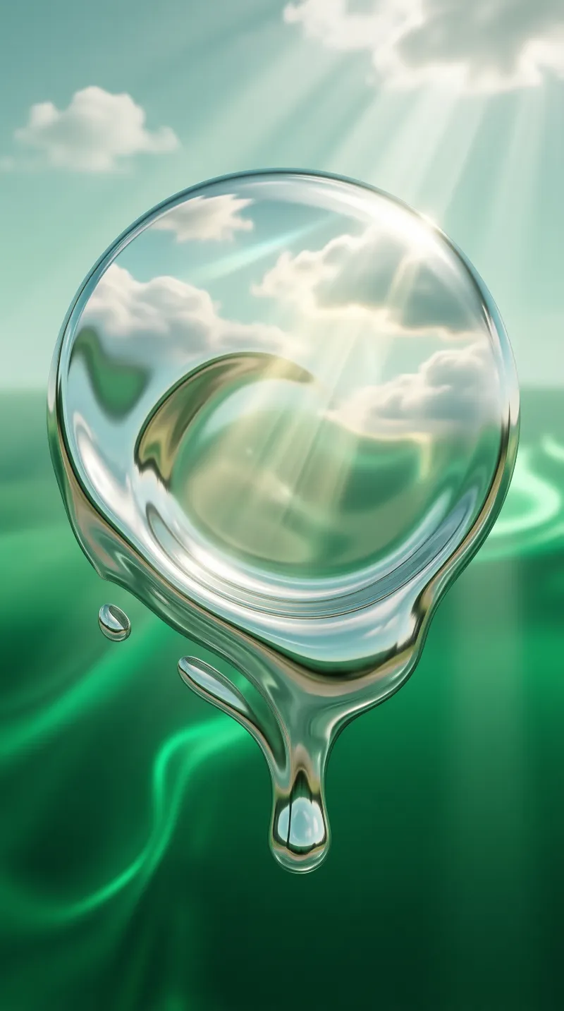 Floating Transparent Droplet