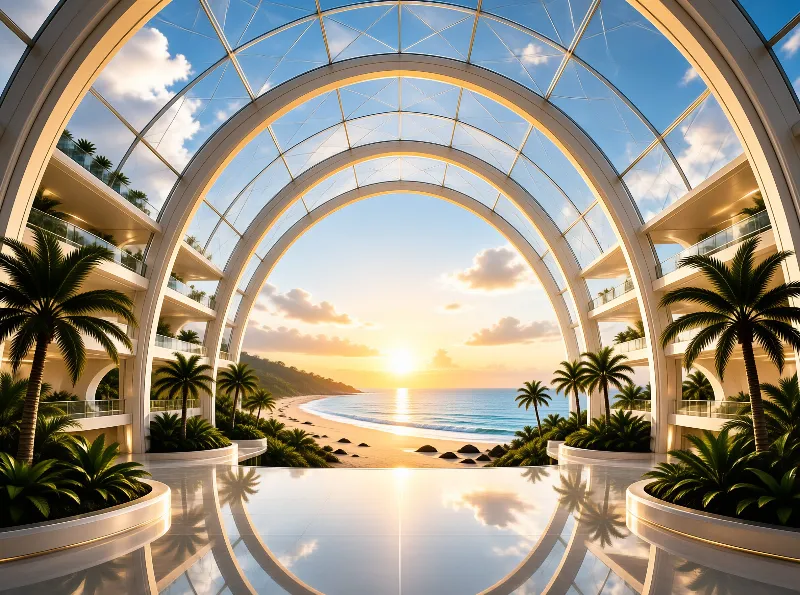 Luxury Tropical Resort Atrium