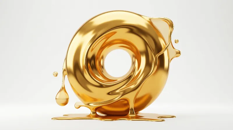 Golden Liquid Metal Ring