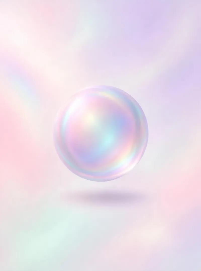 Colorful Sphere on Pastel Background