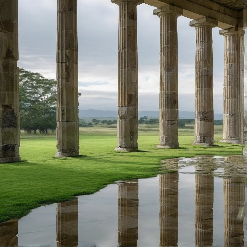 Ancient Columns Reflection