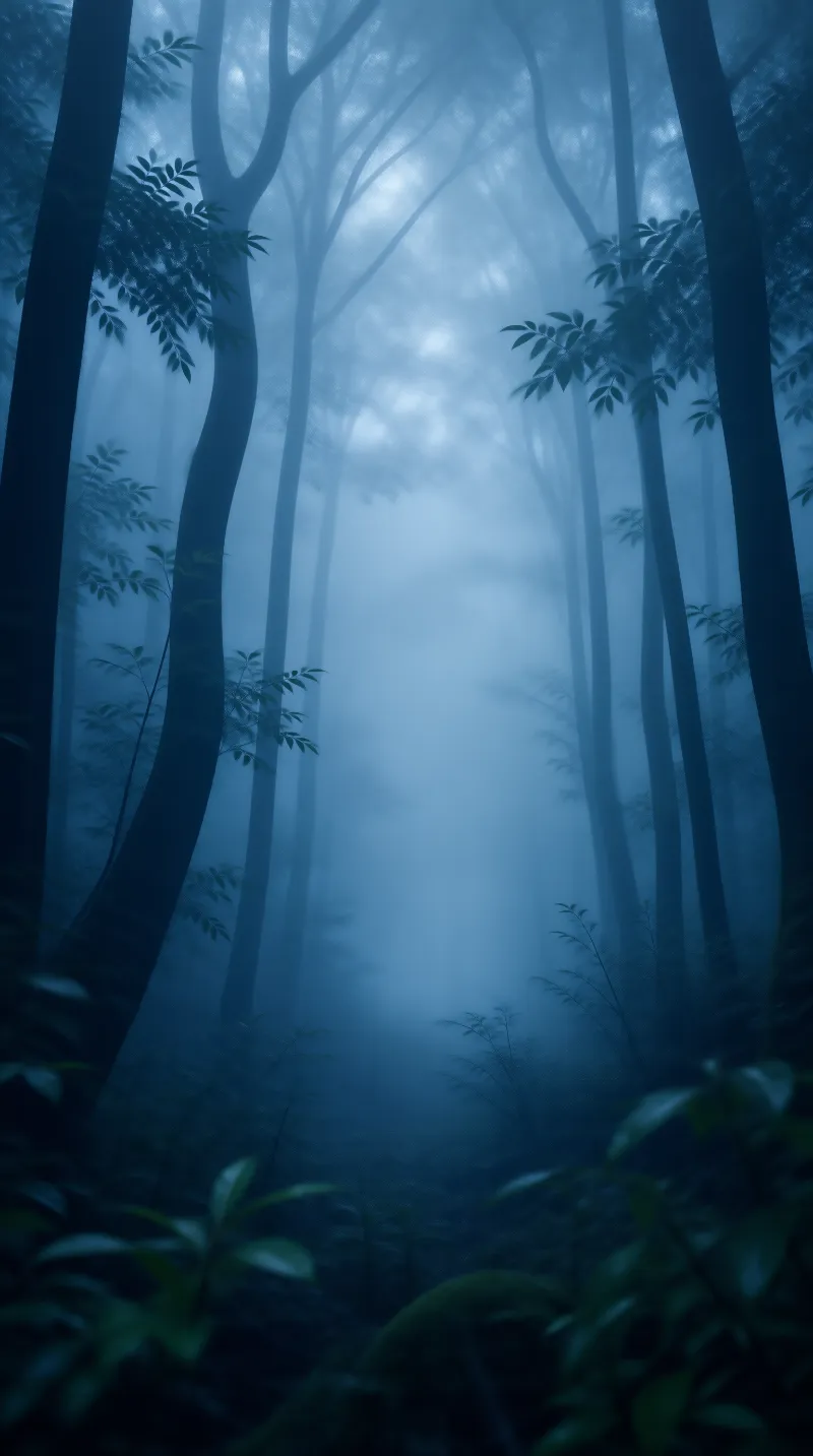 Misty Blue Forest