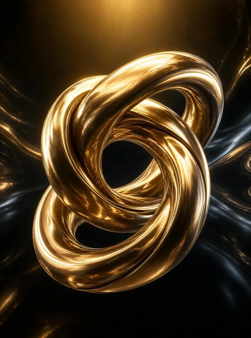 Golden Torus Knot 3D Render