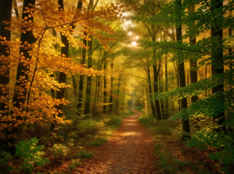 Sunlit Forest Path