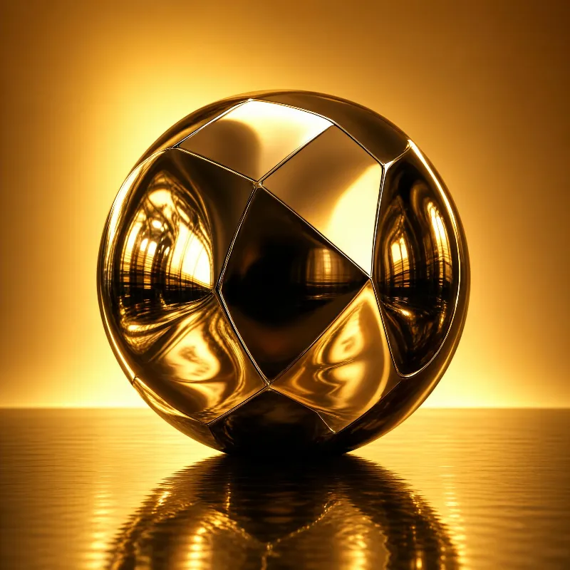 Golden Metallic Soccer Ball