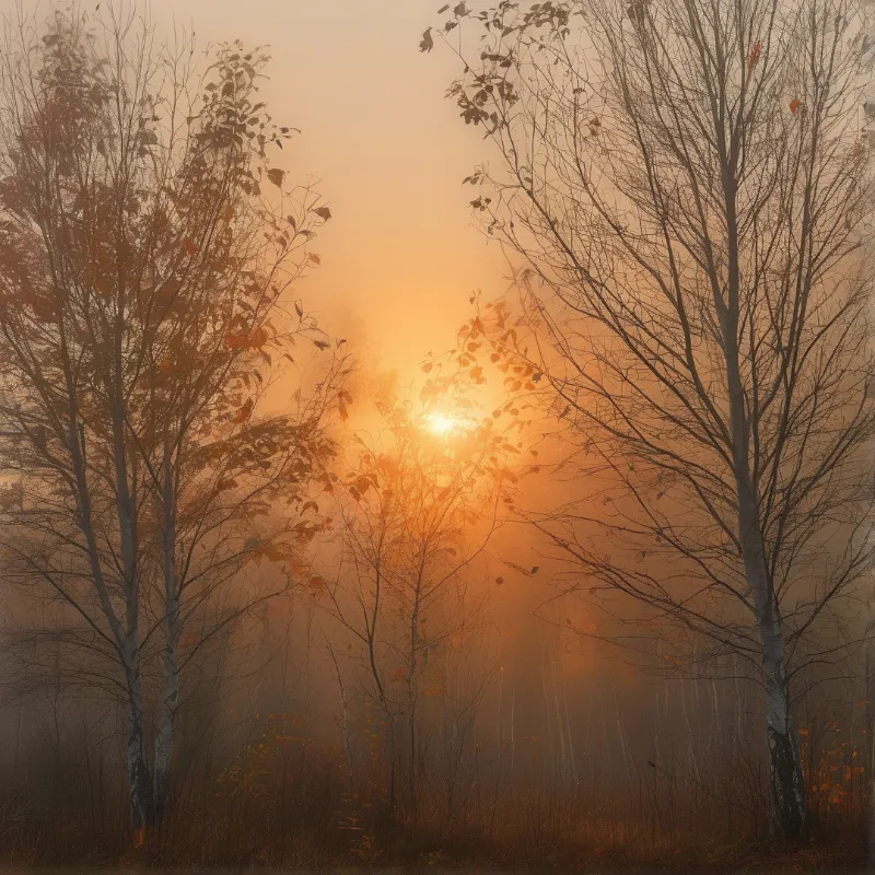 Misty Forest Sunrise