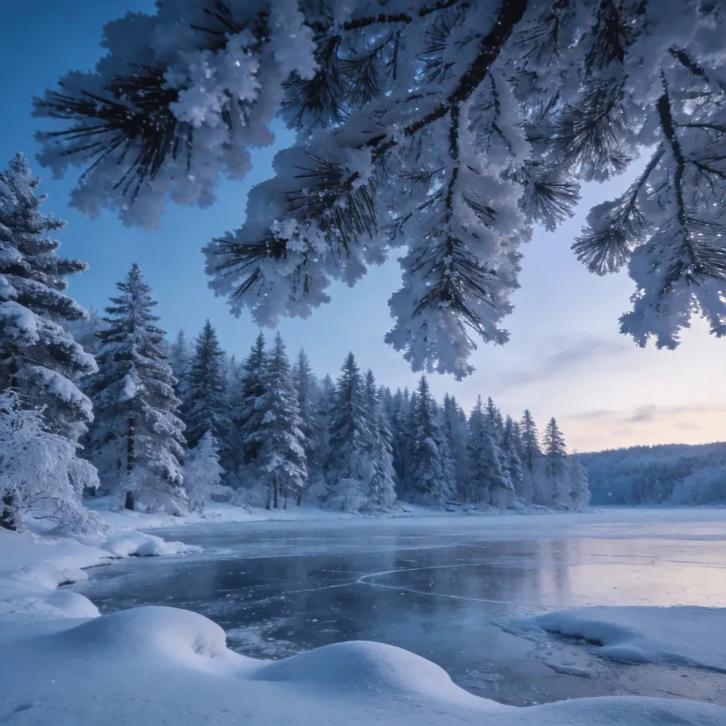 Winter Wonderland in Blue Hour Light