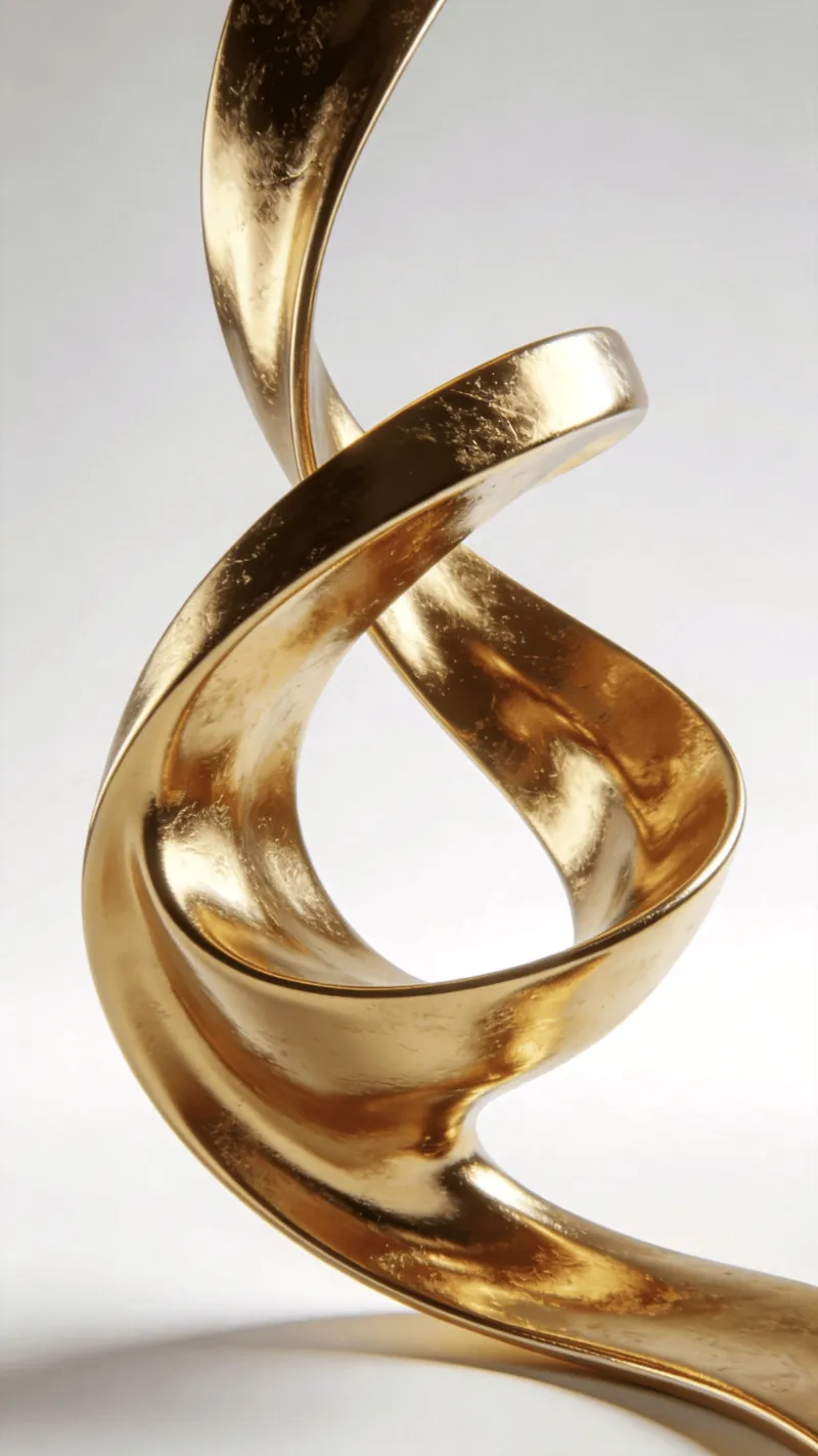 Surreal, Liquid Gold Curved Ribbon