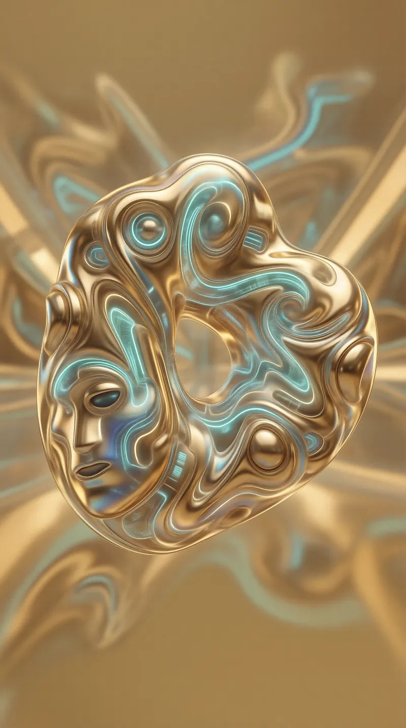 Golden Liquid Face Art