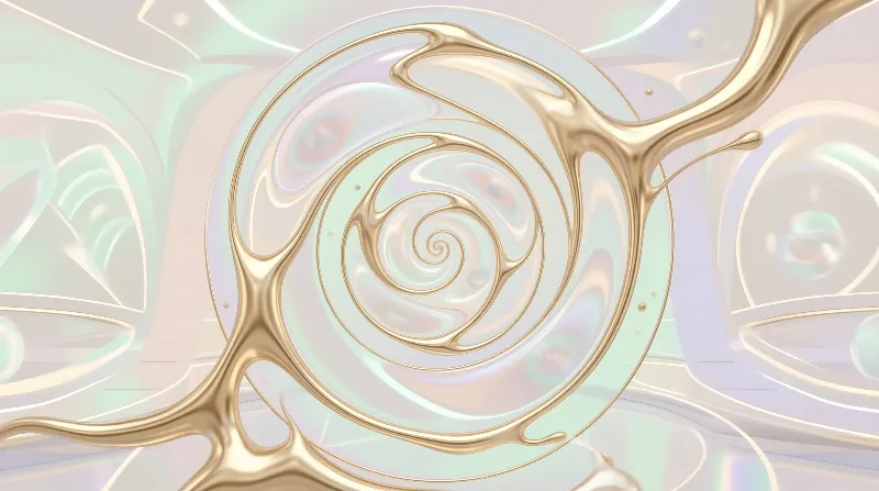 Golden Swirl Abstract Art