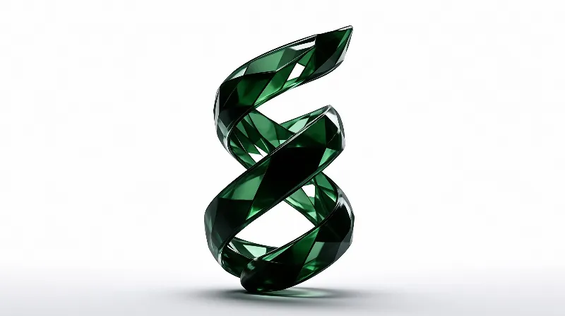 Green Twisted Crystal Ribbon