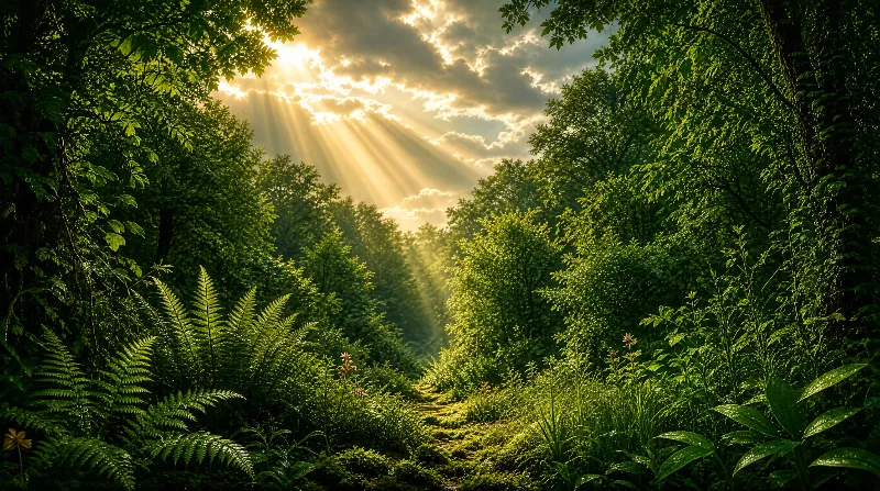 Sunlit Forest Path