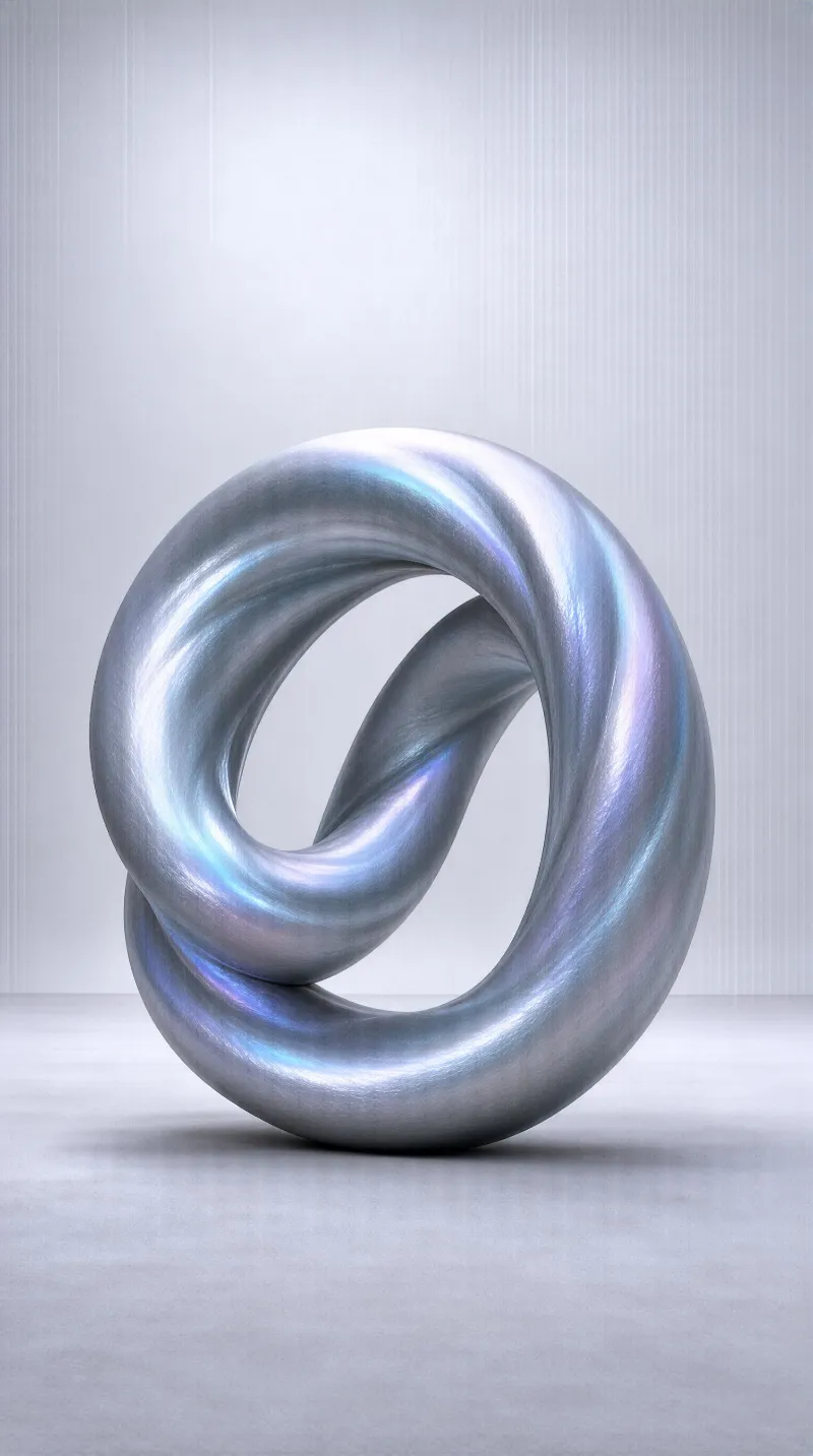 Metallic Twisted Ring Sculpture