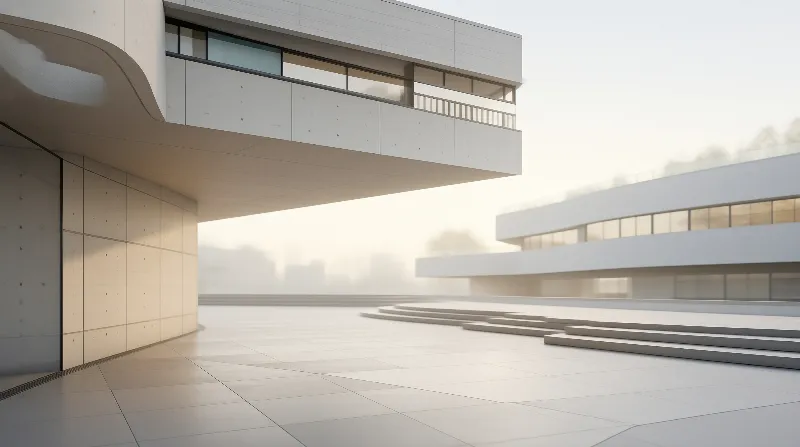 Minimalist Concrete Architecture Plaza