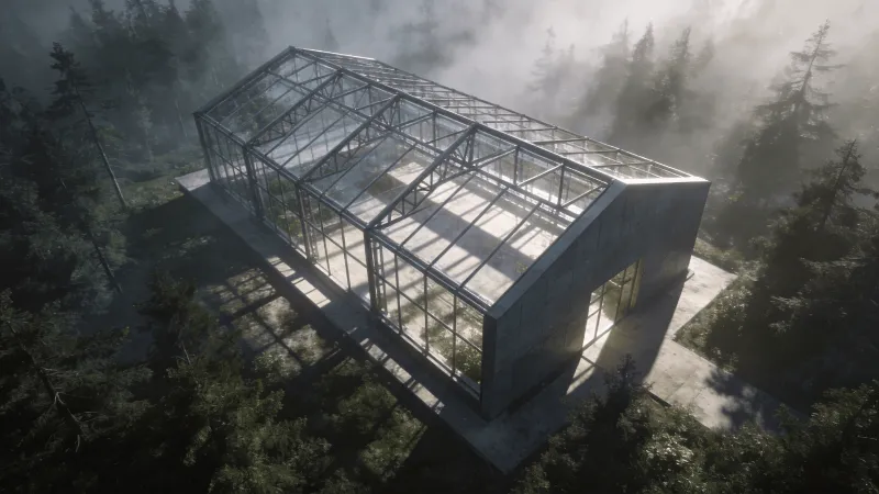 Greenhouse with Steel Frame — Misty Forest