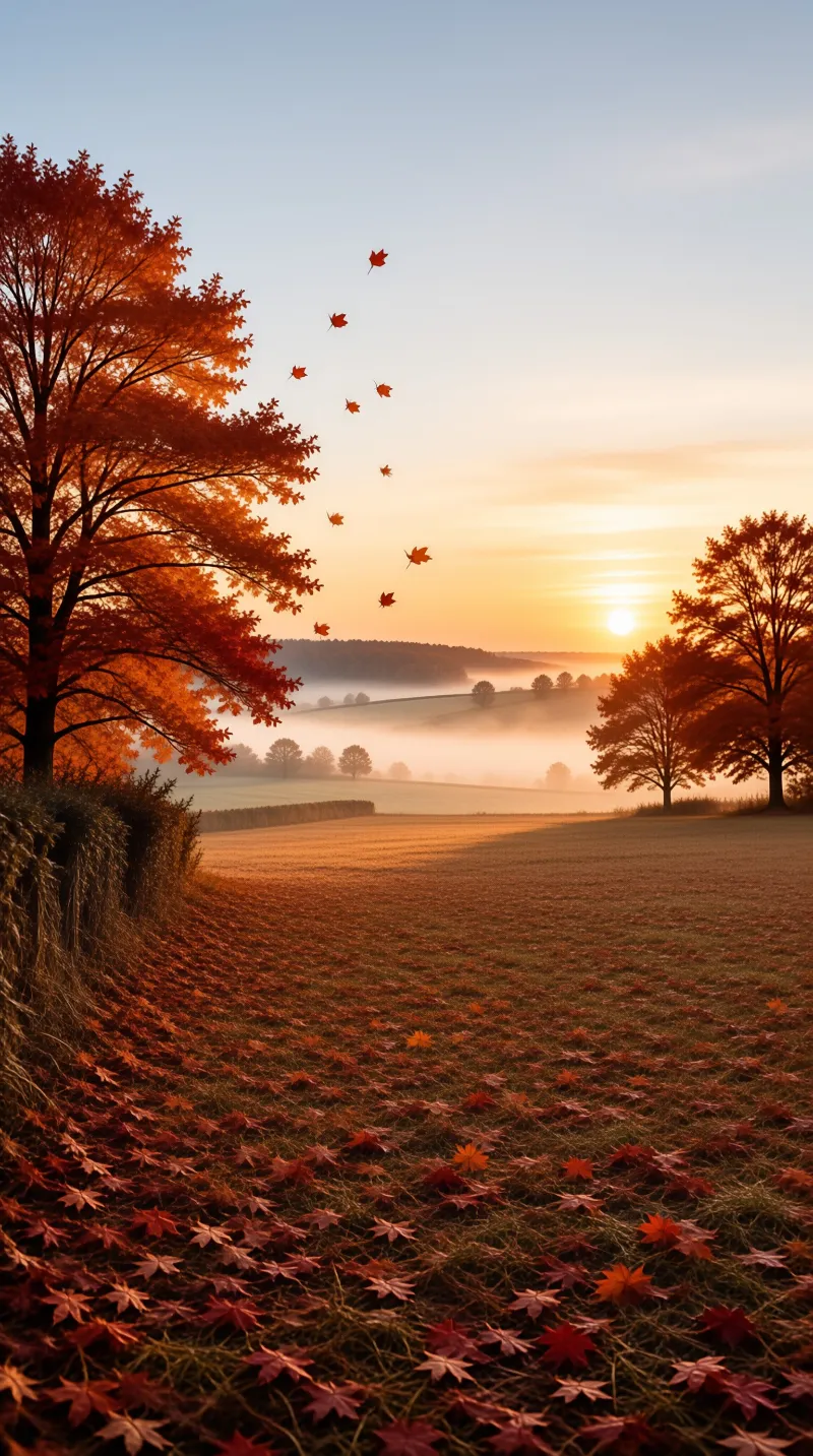 Misty Autumn Sunrise
