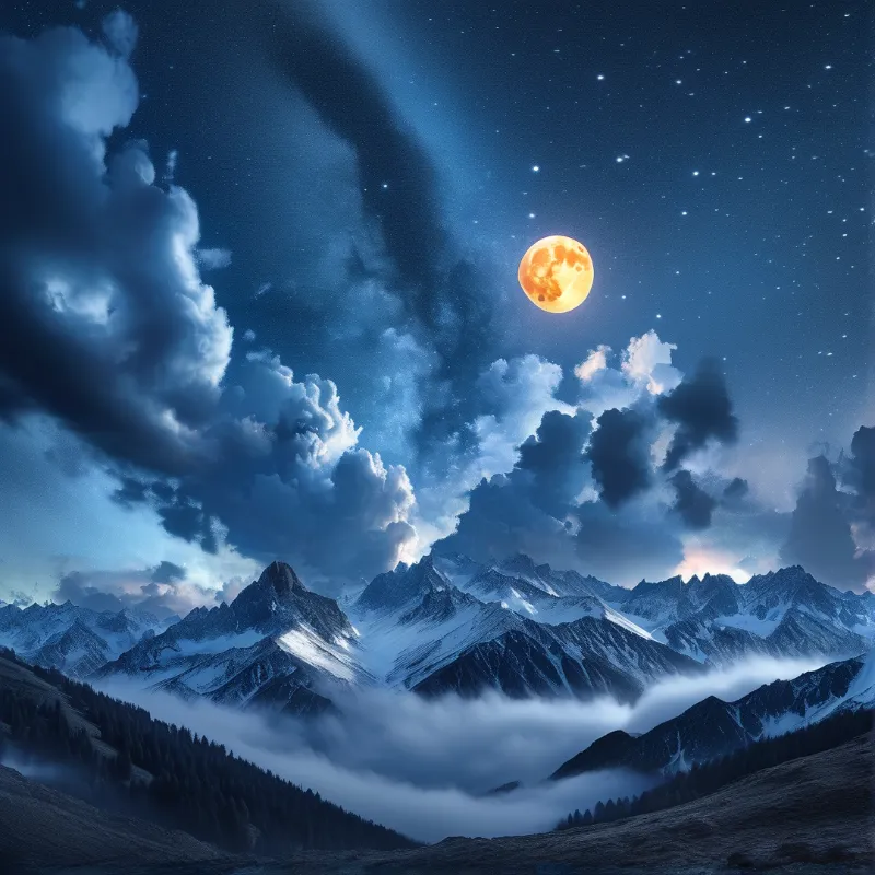 Majestic Night Mountains