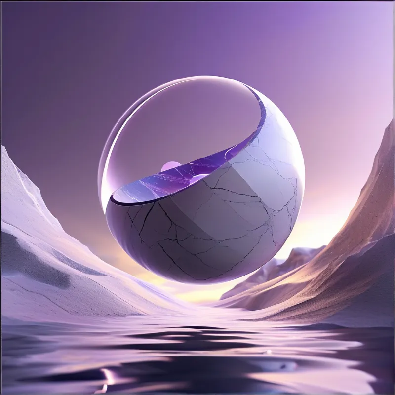 Surreal Cracked Glass Sphere