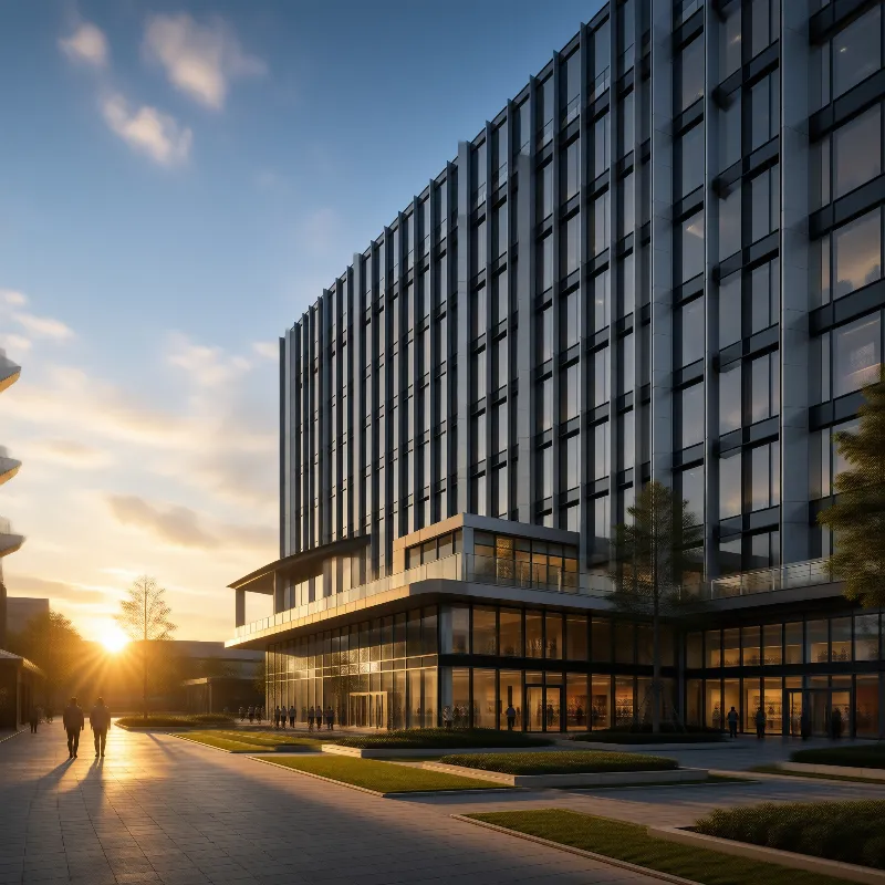Modern Office Building at Dusk