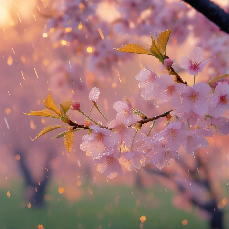 Cherry Blossoms in Sunlight