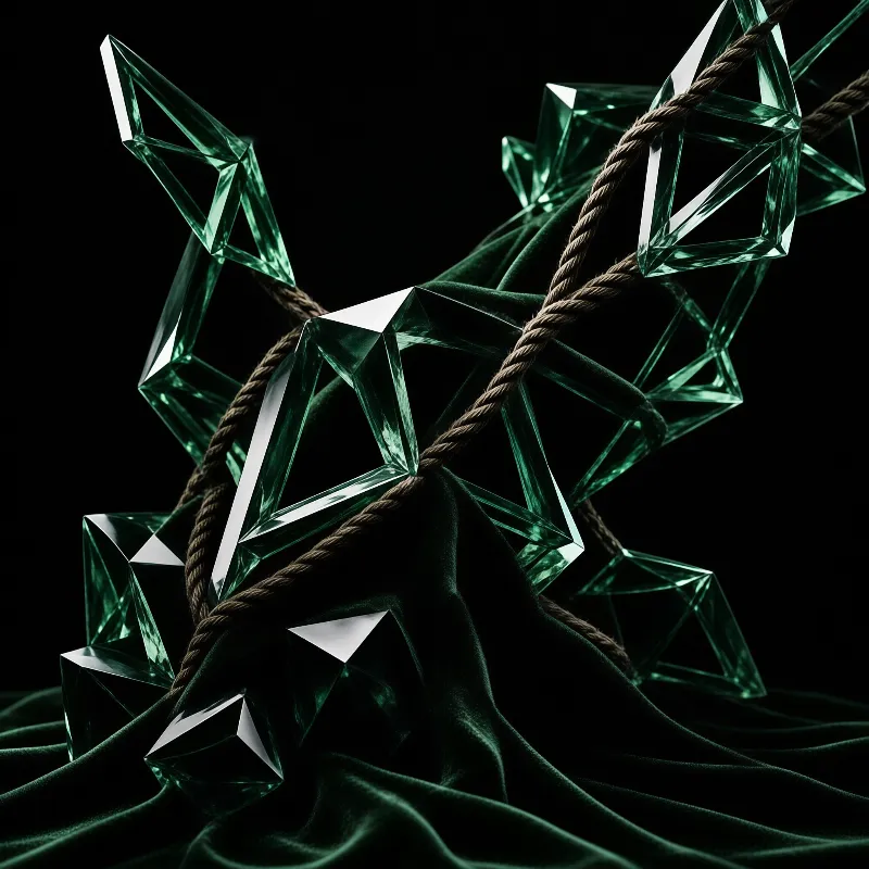 Suspended Green Crystal Shapes