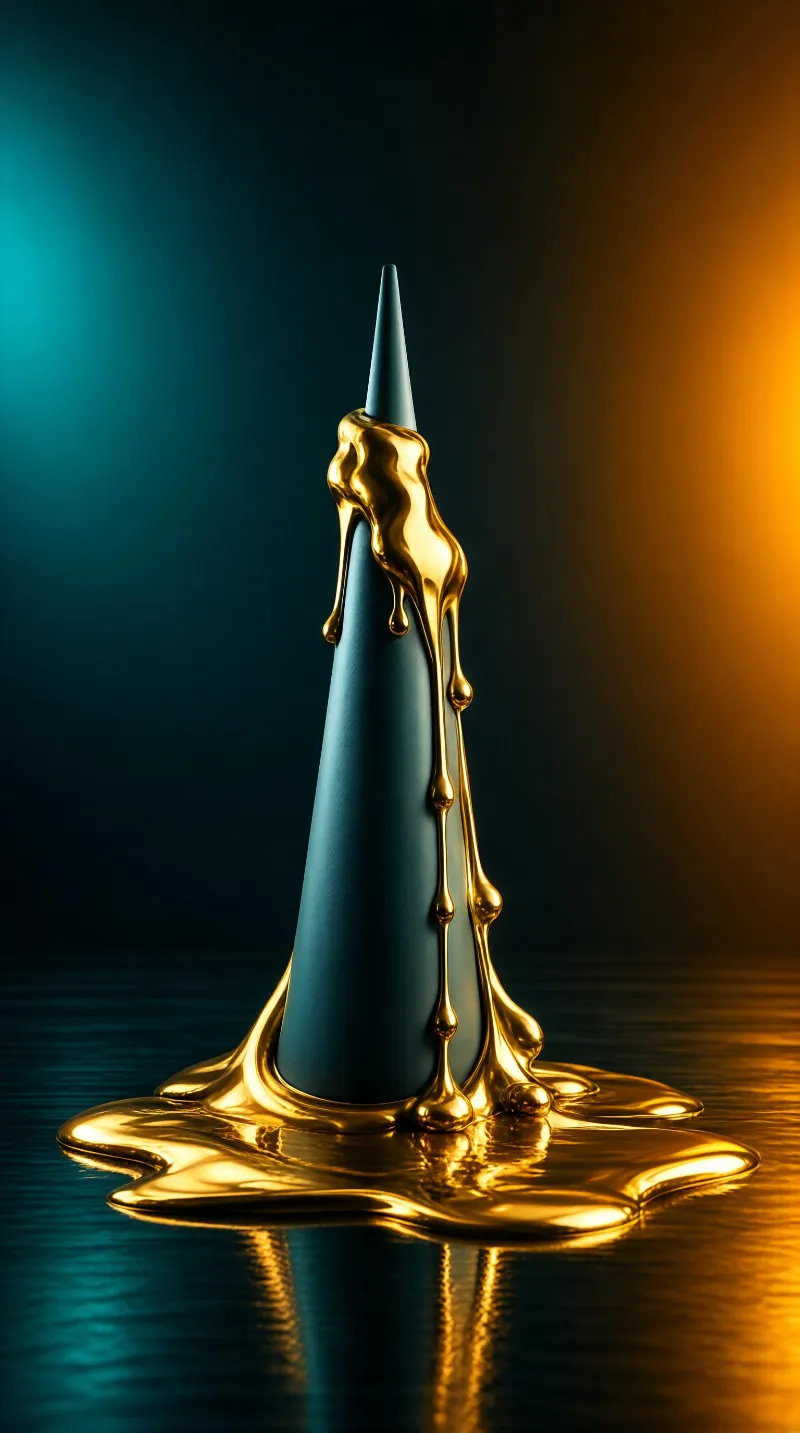 Molten Gold on Blue Cone