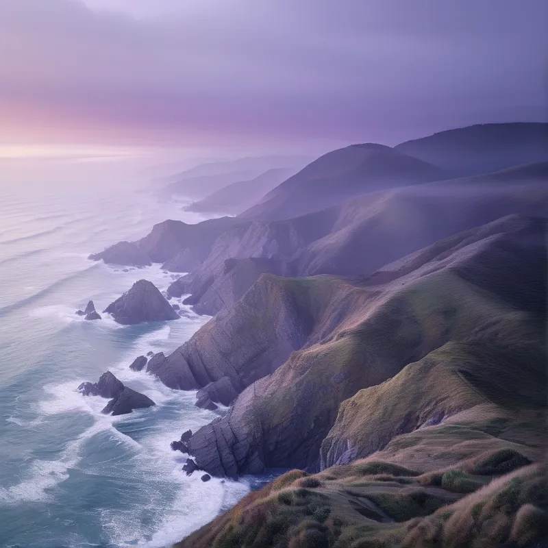 Misty Purple Coastal Ridge