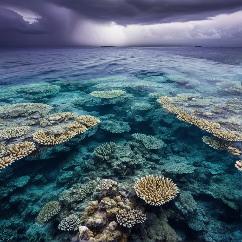 Stormy Sky Over Coral Reef