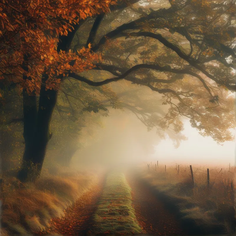 Misty Autumn Path