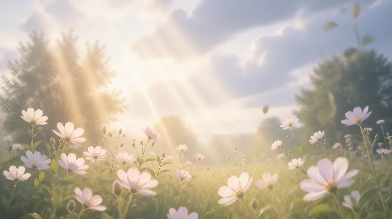 Sunlit Flower Meadow
