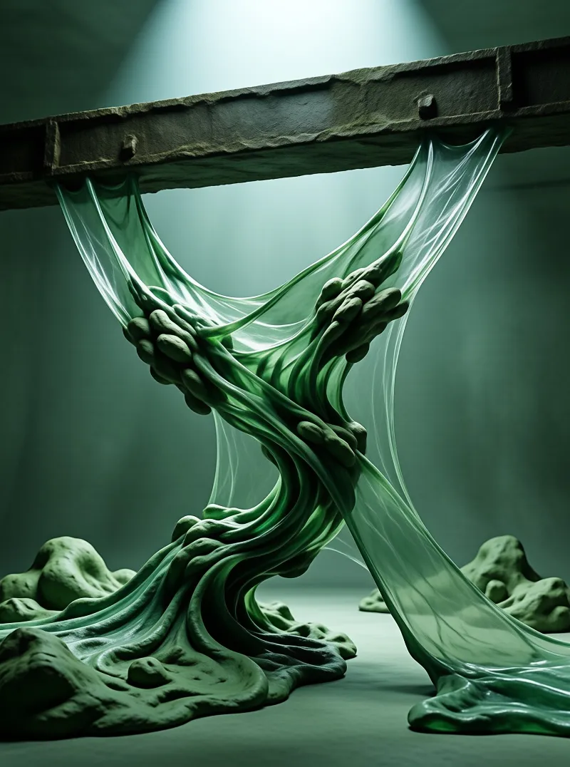 Surreal Viscous Green Sculpture