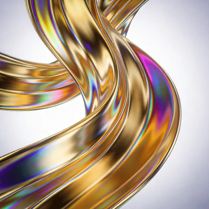 Liquid Gold Abstract — iridescent neon Study