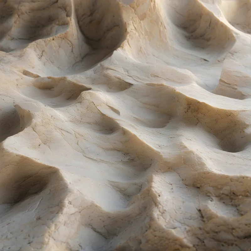 Weathered sandstone formations create a complex landscape of light beige ridges and deep shadowed valleys.
