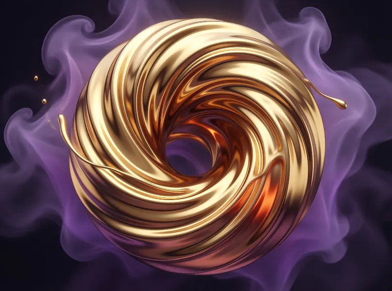 Golden Vortex Abstract