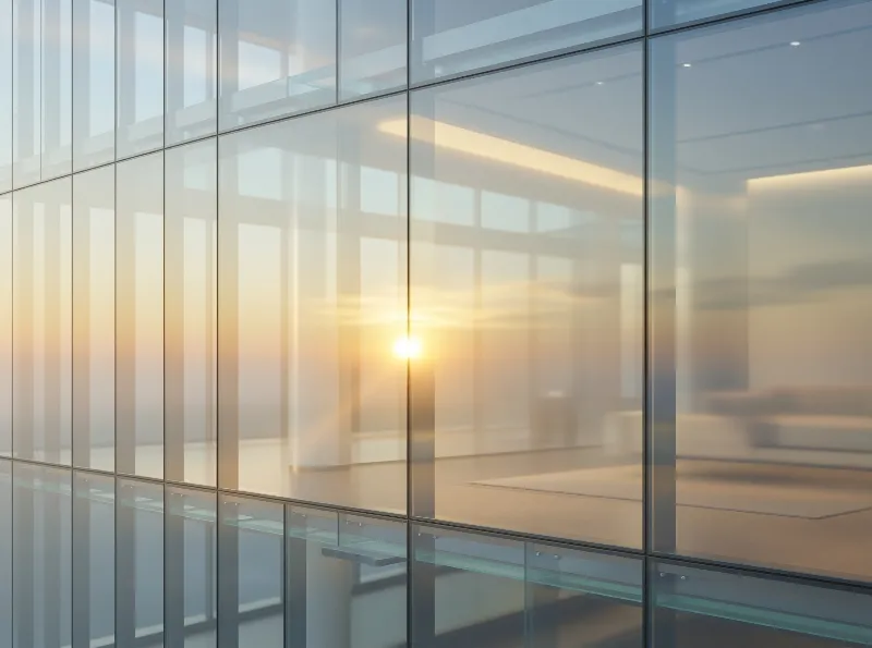 Glass Building at Sunset