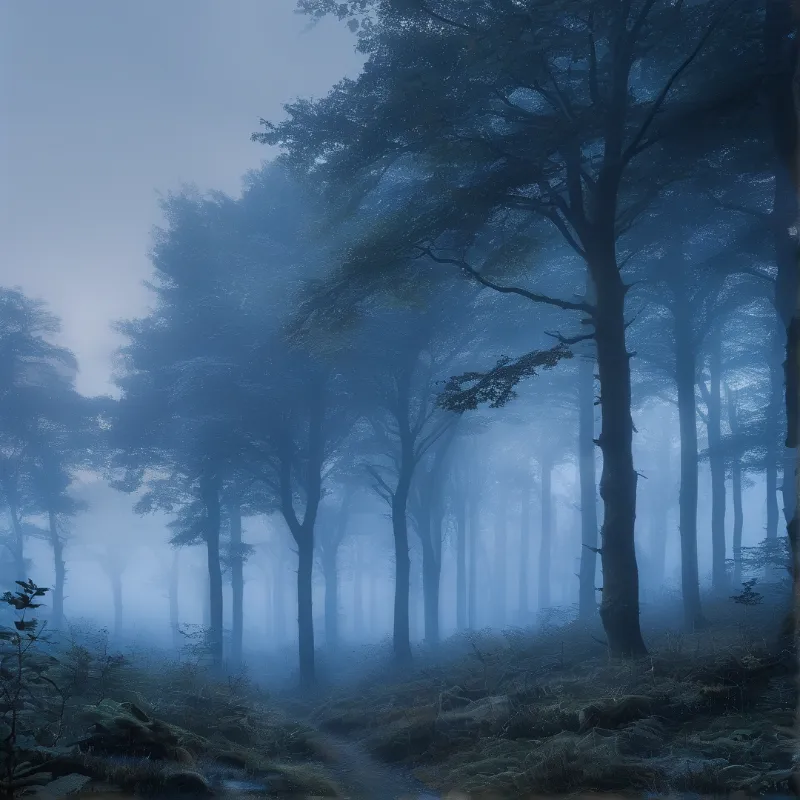 Misty Blue Forest