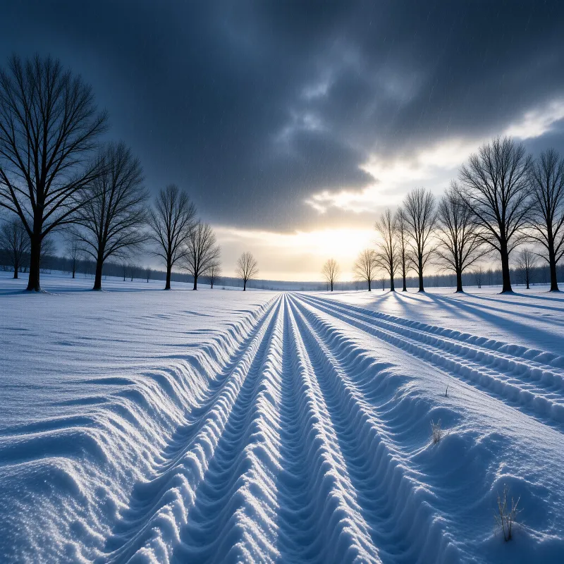 Winter Furrow Landscape