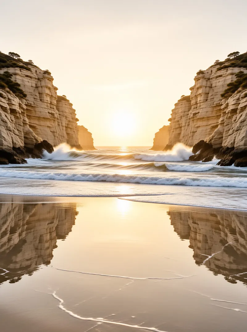 Golden Hour Coastal Cliffs