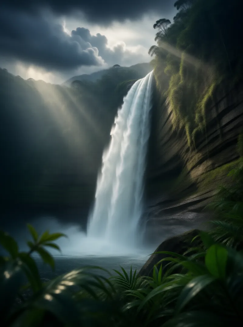 Majestic Jungle Waterfall