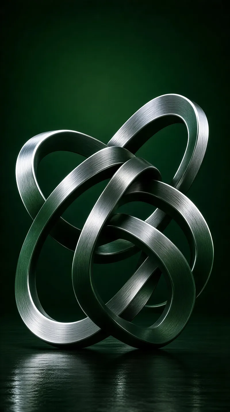 Abstract Metal Knot Sculpture