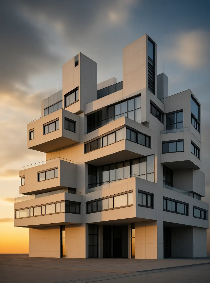 Modern Geometric Building