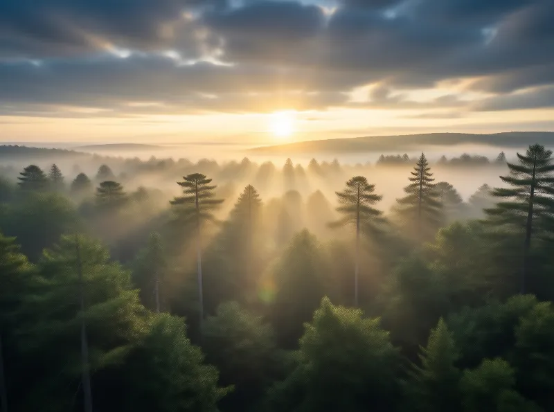 Sunlit Forest at Dawn