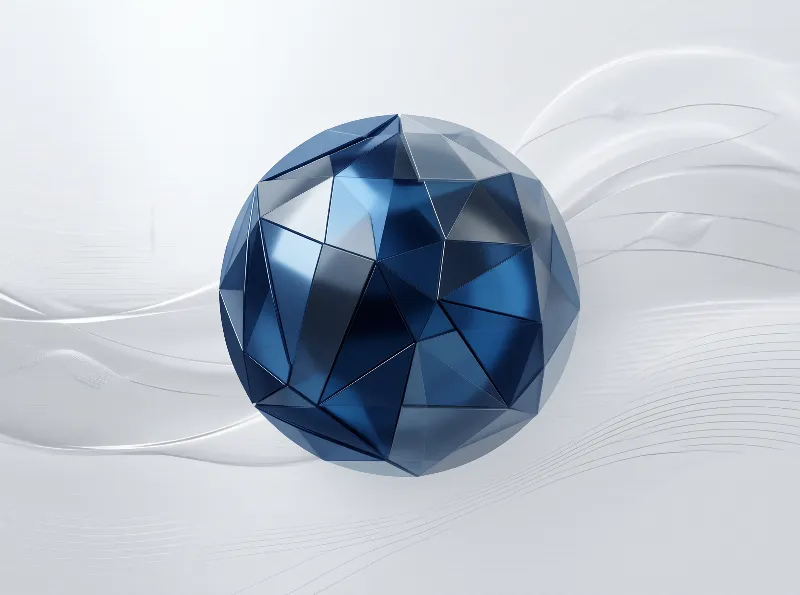 Blue Faceted Sphere