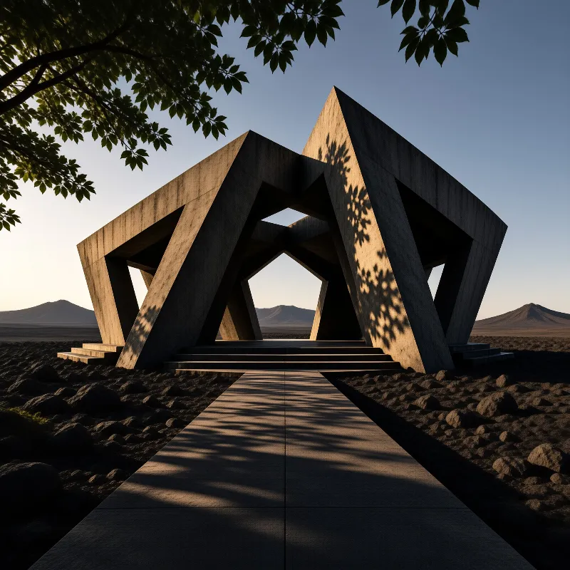 Geometric Concrete Pavilion